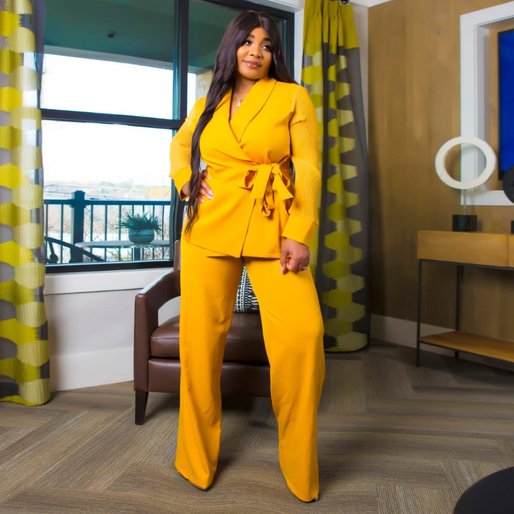 Amua Two-Piece mustard yellow